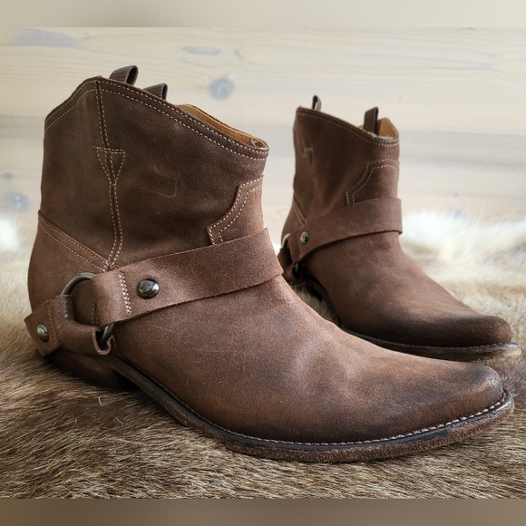 Materia Prima by Goffredo Fantini Italian Sueded Leather Western Ankle Boots 39 - Picture 3 of 15